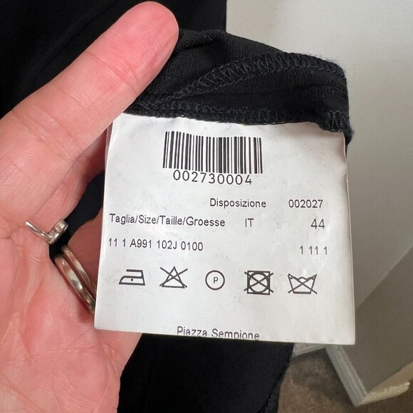 Piazza Sempione Sheath Dress Size IT 44 US 8 Black Career Work Office Side Zip - Picture 9 of 10